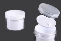 Plastična kutijica sa duplim dnom 100 mL za kremu, sa zatvaračem i plastičnim međupoklopcem - 6 kom