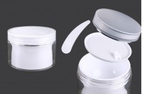 Plastična kutijica sa duplim dnom 150 mL za kremu, sa zatvaračem, plastičnim međupoklopcem i spatulom - 6 kom