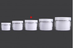 Plastična kutijica sa duplim dnom 150 mL za kremu, sa zatvaračem, plastičnim međupoklopcem i spatulom - 6 kom