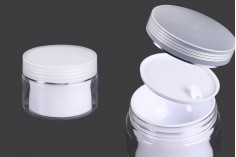 Plastična kutijica sa duplim dnom 50 mL za kremu, sa zatvaračem i plastičnim međupoklopcem - 6 kom