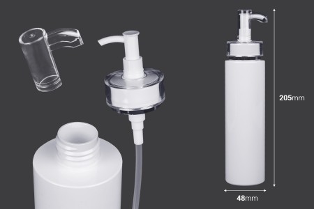 PET flaša od 200mL sa pumpicom za kreme (PP24) i poklopcem - 6 kom-dimenzije_slike