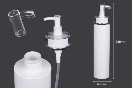 PET flaša od 250mL sa pumpicom za kreme (PP24) i poklopcem - 6 kom-dimenzije_slike
