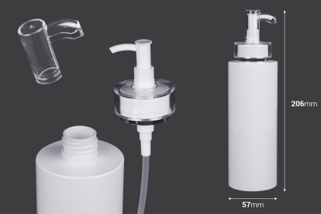 PET flaša od 350mL sa pumpicom za kreme (PP24) i poklopcem - 6 kom-dimenzije_slike