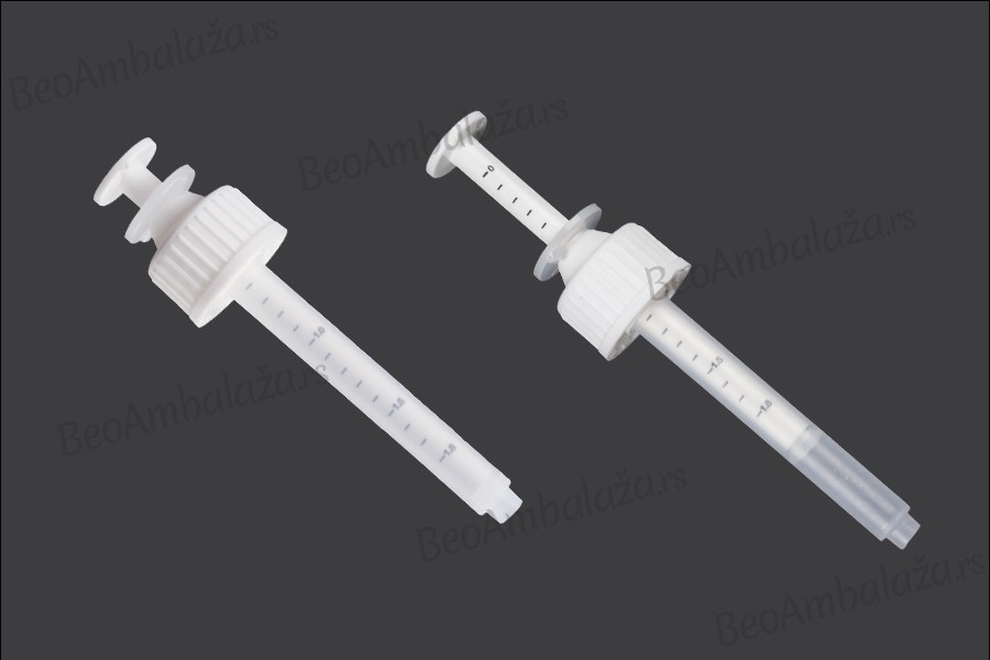 Plastični dozator za bočice PP18 od 20 mL Plastični dozator za bočice PP18 od 20 mL