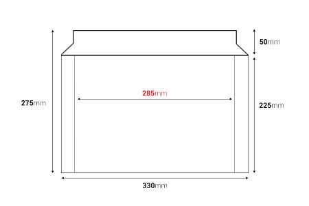 Papirna koverta 320x225 mm (pogodna za format A4) sa samolepljivim zatvaranjem - 10 kom-dimenzije_slike