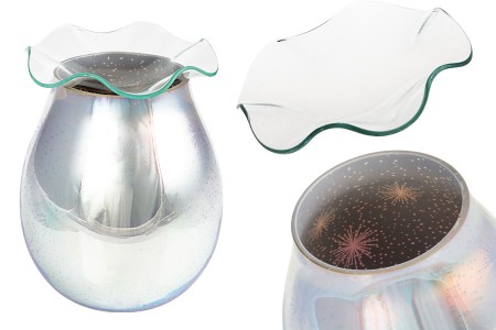 Električni srebrni stakleni difuzor mirisa sa svetlom za sagorevanje aromatičnih voskova i ulja (radi sa lampom)-slika_proizvoda