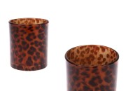 Leopard print staklena teglica za sveće (80 x 90 mm)