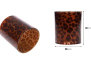 Leopard print staklena teglica za sveće (80 x 90 mm)