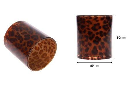 Leopard print staklena teglica za sveće (80 x 90 mm)-2