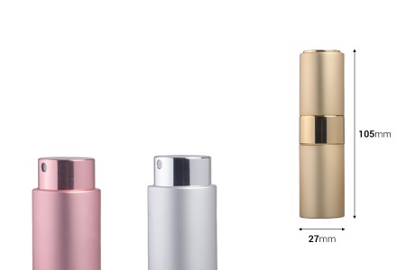 Staklena bočica 15mL sa sprejom za parfem u aluminijumskoj futroli, više boja-2