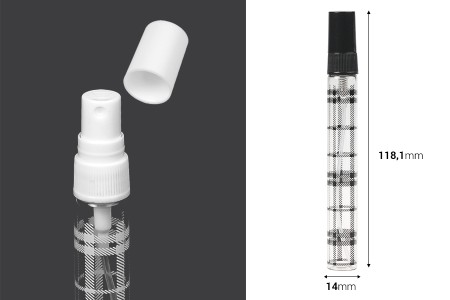 Staklena bočica 10mL sa plastičnim sprejom i zatvaračem - 6 kom-dimenzije_slike