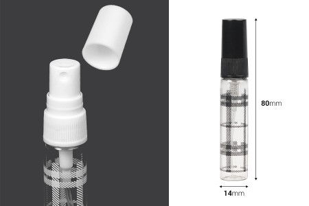 Staklena bočica 5mL sa plastičnim sprejom i zatvaračem - 6 kom-dimenzije_slike