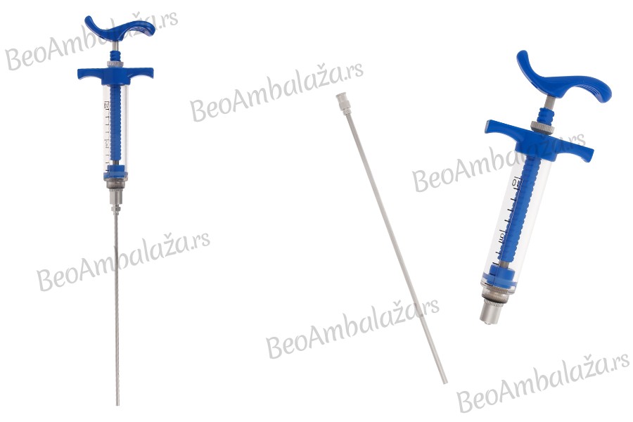 Višenamenski plastični špric od 10mL sa metalnom iglom od 160 mm