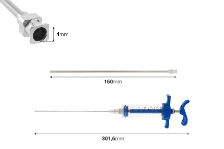 Višenamenski plastični špric od 30mL sa metalnom iglom od 160 mm-dimenzije_slike
