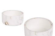 Dekorativna keramička posuda 130x60 mm u dezenu sivo-zlatnog mermera