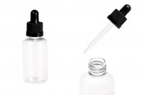 Plastična (PET) providna bočica 50 mL sa crnom pipetom sa sigurnosnim CRC zatvaranjem - 12 kom