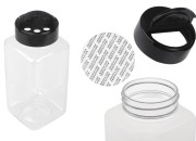 Plastična (PET) providna teglica 500mL, sa crnim poklopcem i unutrašnjom zaptivkom (PE) za začine - 6 kom