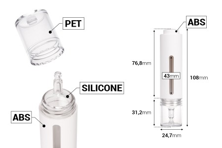 Plastična bočica (PET) 15 mL sa kapaljkom na dugme za serum-dimenzije_slike