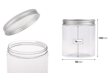 Providna PET kutija 500mL, sa srebrnim aluminijumskim zatvaračem sa zaptivkom - 6 kom-dimenzije_slike