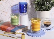 Dvostruka staklena tegla 200 mL za sveću (75x93 mm) u raznim bojama