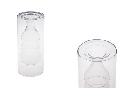 Staklena posuda 350 mL dvokomorna (90x200 mm) od duvanog stakla, pogodna za osveživače prostora, providna-1