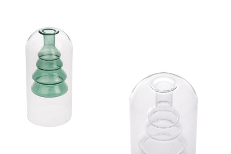 Staklena posuda 160 mL dvokomorna (85x170 mm) od duvanog stakla, pogodna za osveživače prostora, u raznim bojama-1