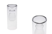 Staklena posuda 230 mL dvokomorna (80x200 mm) od duvanog stakla, pogodna za osveživače prostora, providna
