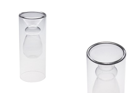 Staklena posuda 230 mL dvokomorna (80x200 mm) od duvanog stakla, pogodna za osveživače prostora, providna-1