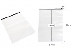 Poluprovidna kesica (PVC) 240x330 mm sa crnim patent  (zip) zatvaračem - 12 kom