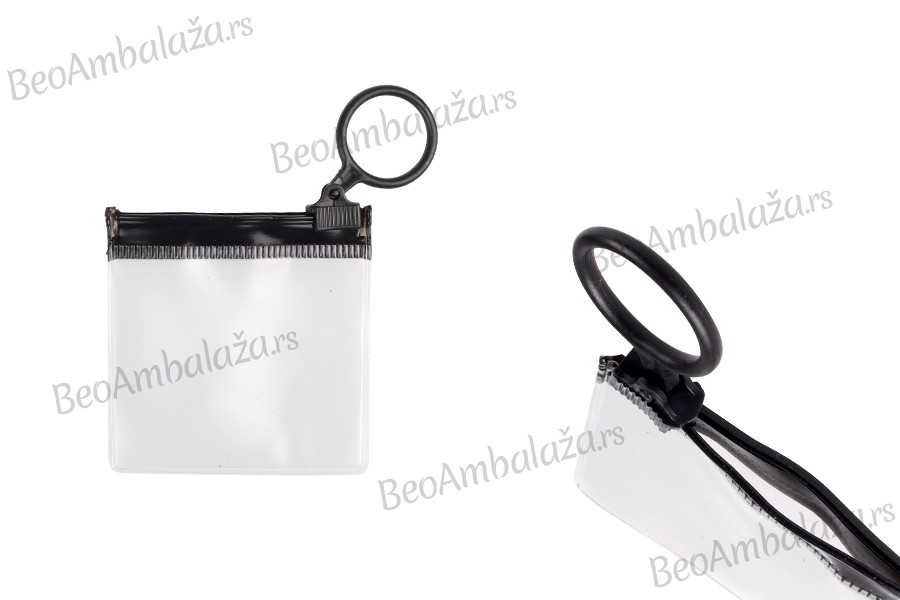 Poluprovidna kesica (PVC) 60x60 mm sa crnim patent  (zip) zatvaračem - 12 kom