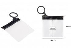 Poluprovidna kesica (PVC) 60x60 mm sa crnim patent  (zip) zatvaračem - 12 kom