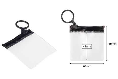 Poluprovidna kesica (PVC) 60x60 mm sa crnim patent  (zip) zatvaračem - 12 kom-dimenzije_slike