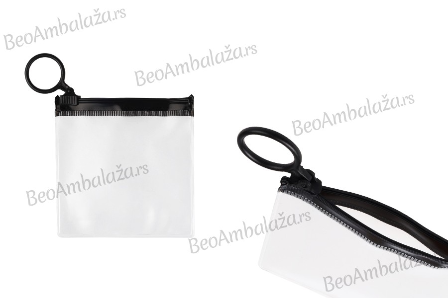 Poluprovidna kesica (PVC) 80x80 mm sa crnim patent  (zip) zatvaračem - 12 kom