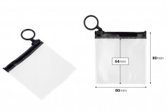 Poluprovidna kesica (PVC) 80x80 mm sa crnim patent  (zip) zatvaračem - 12 kom