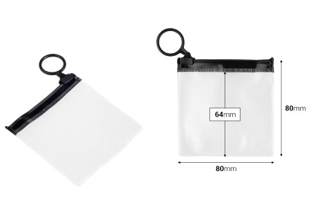Poluprovidna kesica (PVC) 80x80 mm sa crnim patent  (zip) zatvaračem - 12 kom-dimenzije_slike