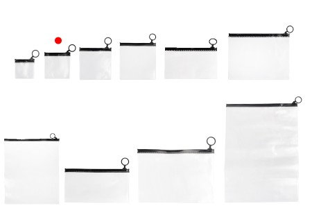 Poluprovidna kesica (PVC) 80x80 mm sa crnim patent  (zip) zatvaračem - 12 kom-grupa_slika