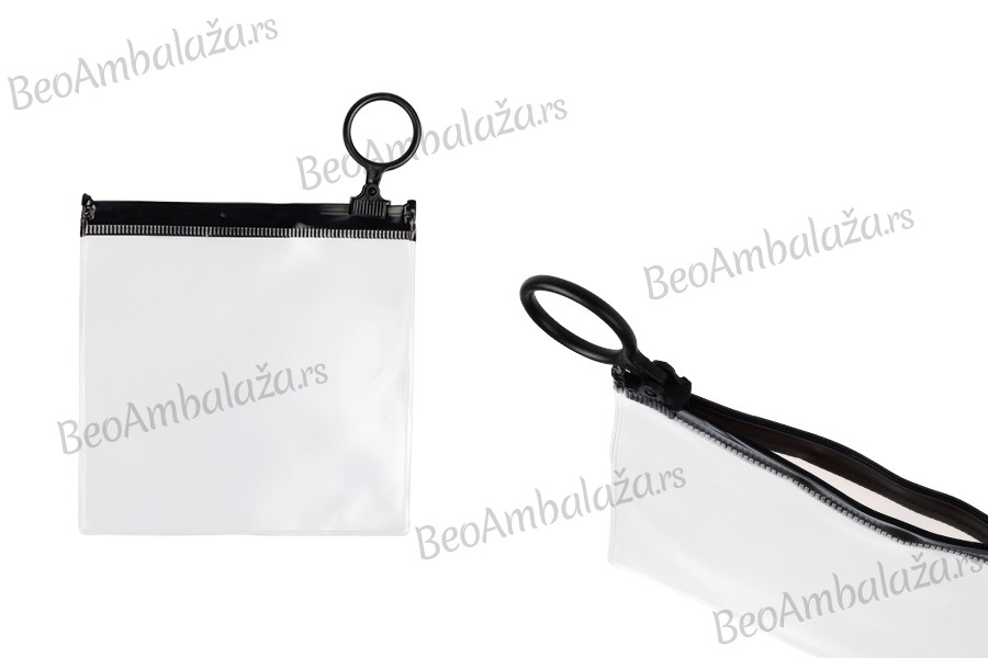 Poluprovidna kesica (PVC) 100x100 mm sa crnim patent  (zip) zatvaračem - 12 kom
