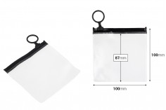 Poluprovidna kesica (PVC) 100x100 mm sa crnim patent  (zip) zatvaračem - 12 kom
