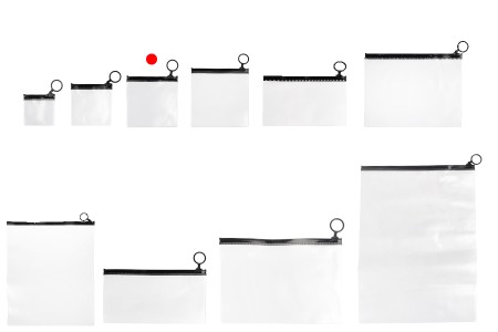 Poluprovidna kesica (PVC) 100x100 mm sa crnim patent  (zip) zatvaračem - 12 kom-grupa_slika
