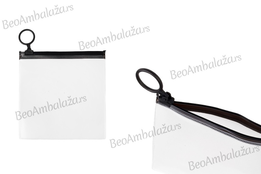 Poluprovidna kesica (PVC) 120x120 mm sa crnim patent  (zip) zatvaračem - 12 kom