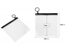 Poluprovidna kesica (PVC) 120x120 mm sa crnim patent  (zip) zatvaračem - 12 kom