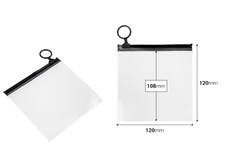 Poluprovidna kesica (PVC) 120x120 mm sa crnim patent  (zip) zatvaračem - 12 kom-dimenzije_slike
