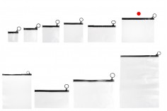 Poluprovidna kesica (PVC) 200x150 mm sa crnim patent  (zip) zatvaračem - 12 kom