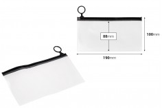 Poluprovidna kesica (PVC) 190x100 mm sa crnim patent  (zip) zatvaračem - 12 kom