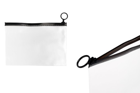 Poluprovidna kesica (PVC) 200x140 mm sa crnim patent  (zip) zatvaračem - 12 kom-slika_proizvoda