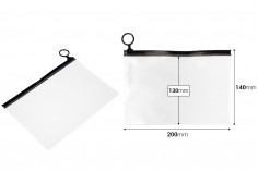 Poluprovidna kesica (PVC) 200x140 mm sa crnim patent  (zip) zatvaračem - 12 kom