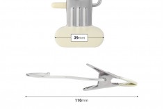 Metalna kuka sa bež klipom 110x38 mm