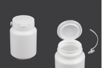 Bela plastična kutijica 100mL sa sigurnosnim klik poklopcem za pilule i kapsule