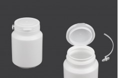 Bela plastična kutijica 100mL sa sigurnosnim klik poklopcem za pilule i kapsule