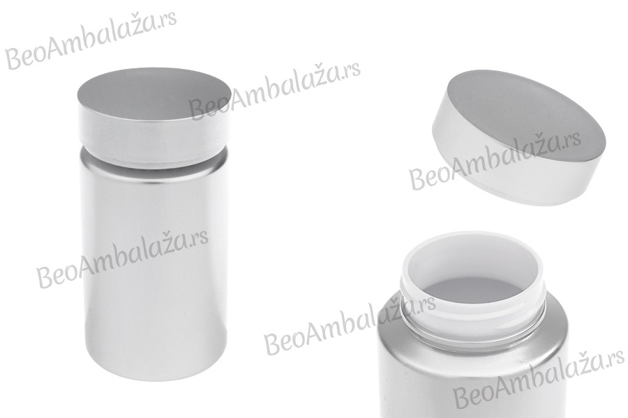 Plastična srebrna PET kutijica 120mL za lekove i kapsule - 12 kom